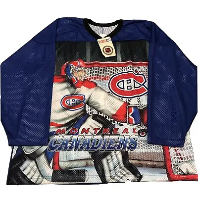 NWT Vintage Montreal Canadiens Hockey Jersey 90s Ccm Habs NEW All Over Print XL • $44.99