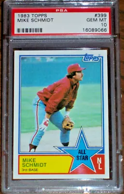 1983 Mike Schmidt All-Star #399 Topps PSA 10 Philadelphia Phillies • $69.95