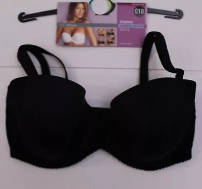 M & S Ladies Smoothing Strapless 5 Ways To Wear Balcony Bra Underwired ~Size 36D • £10.95