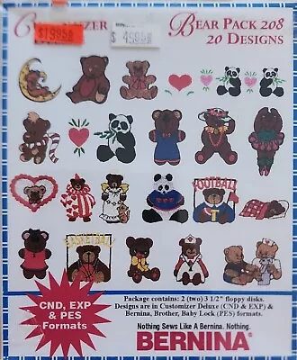 #208 BEAR PAK ~ BERNINA Customizer Deluxe ~ Floppy Disks • $12.95