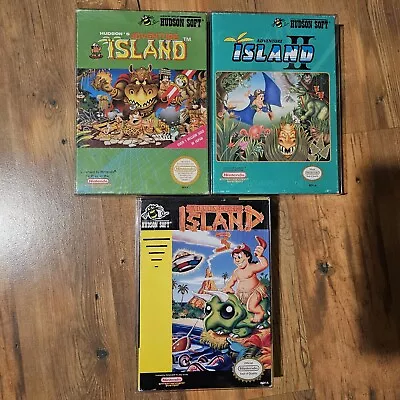 Adventure Island 1 2 And 3 CIB Lot Nintendo Entertainment System NES Complete  • $500