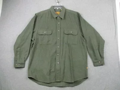 Moose Creek Flannel Shirt Adult Large Army Green Solid Hunting Outdoor • $19.86