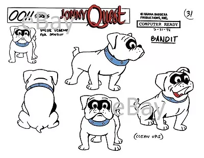 JONNY QUEST MODEL SHEET PRINT Hanna Barbera - BANDIT B • $15.99