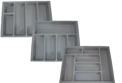 £13.99 • Buy Kitchen Cutlery Tray Insert Grey To Fit 400mm, 500mm, 600mm Drawer Plastic