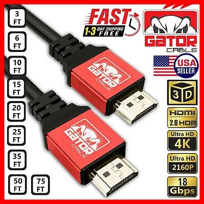 $7.99 • Buy 4K HDMI 2.0 Cable UHD HDTV Ultra HD 2160P 4Kx2K HDR 120Hz 18Gbps Dolby HDCP 2.2