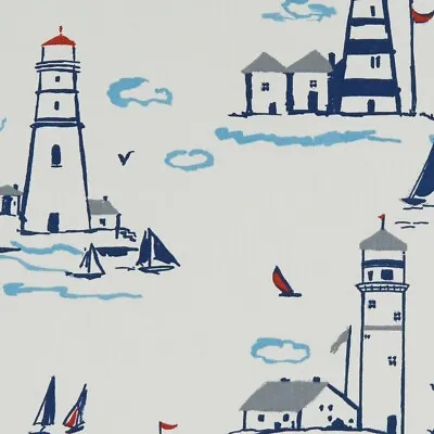 Clarke And Clarke Lowestoft Marine Cotton PVC WIPE CLEAN Tablecloth Oilcloth • £7.99