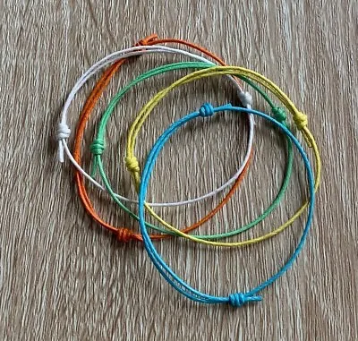 Simple Wax String Adjustable Friendship Bracelet For Men Women • £1