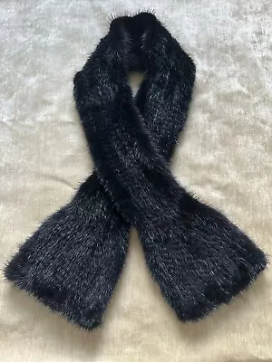 Women Scarf Genuinely Real Mink Fur Black Fur Luxury Classic Woven 46” • $37