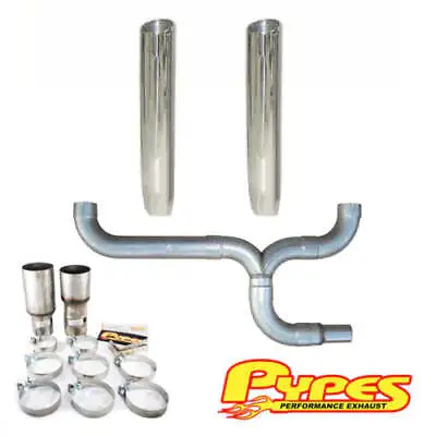 Chevy 6.5L C2500 3500 Diesel Polished Dual 8  Pypes Slant Stacks Exhaust Kit • $656.04