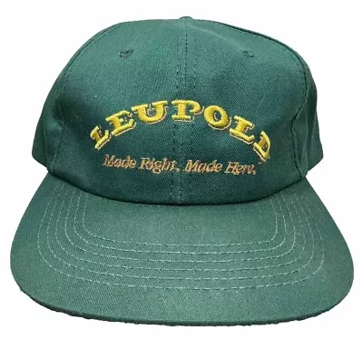 VTG Leupold Optics Embroidered SnapBack Hat Solid Green Made In USA • $19.99
