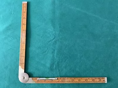 $73.95 • Buy Vintage RABONE Made In England No 1190 Folding Rule / Spirit Level / Protractor