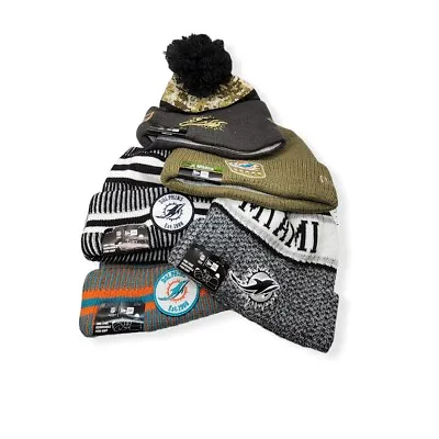 Authentic New Era Miami Dolphins On Field Sport Knit Beanie Cold Weather Hat • $29.99