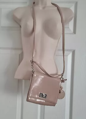 WOMEN'S BAG JANE NORMAN Cross Body SMALL BEIGE PATENT Bag USED • £9.99