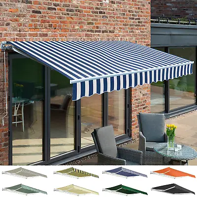 Primrose Patio Awning Manual Garden Canopy Sun Shade Retractable Shelter Outdoor • £174.98