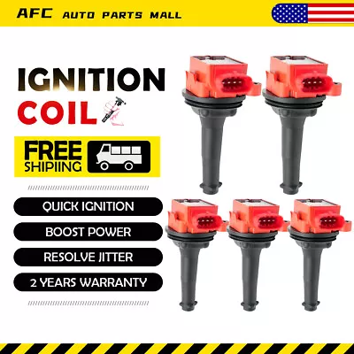 RED 5*Ignition Coil For Volvo C30 C70 S40 S60 V50 V70 XC70 2.4/2.5L UF517 C1721 • $52.52