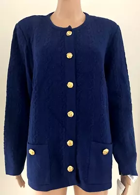 MITA Vintage Cobalt Blue Color Knit Jacket Blazer Size 3X NWT • $44.99