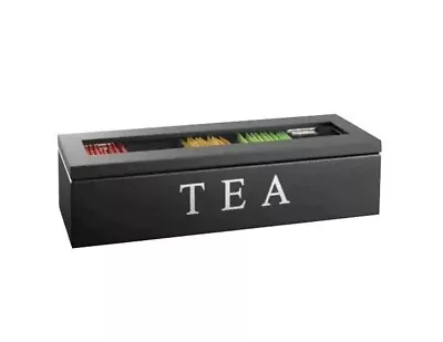 Wooden Tea Box 5 Compartment Tea Bag Chest Jewellry Box Storage Organizer Holder • $15