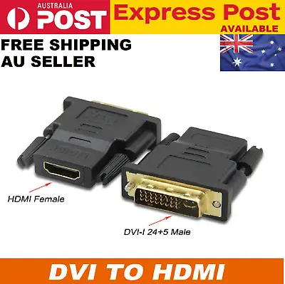 $7.88 • Buy 24+5 DVI-I Male To HDMI Female Adaptor For HDTV M/F Adapter Coupler Converter 