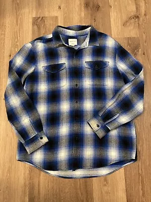 American Eagle XL Blue Plaid Flannel Button Up Shirt • $12