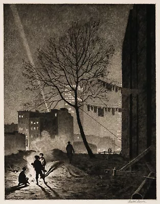 Martin Lewis - Tree Manhattan New York City 1935 Signed - 17  X 22  Art Print • $79.99