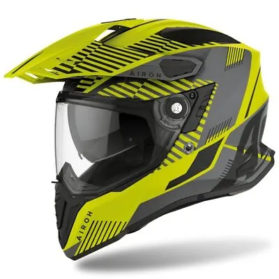 Helmet Man Airoh COMMANDER Boost Yellow Matt Adventure Enduro Touring Offroad • $187.62