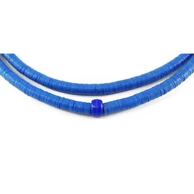 Vulcanite  Vinyl  Heishi Trade Beads Blue New Africa 34 Inch • $18