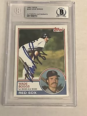 Wade Boggs 1983 Topps Rookie RC Autographed Auto #498 Card BGS Certified HOF 🔥 • $69.99