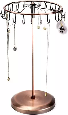 Copper Necklace Jewellery Stand Jewelry Display Hanger Earring Storage Holder • £12.99