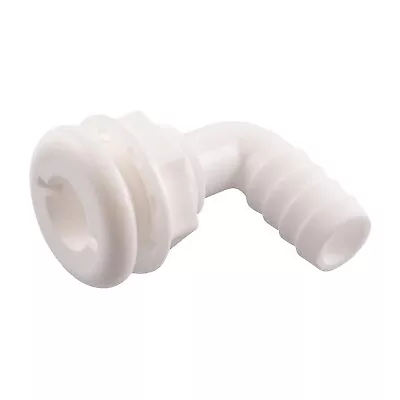 3/4 Inch One Nut Plastic 90 Degree Thru-Hull Bilge Pump Hose Fitting For Boats • $10.99