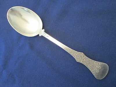 SOUP PLACE SPOON! Vintage MAGNUS AASE 830 SILVER Norway FLAT ROSE Pattern LOVELY • $50