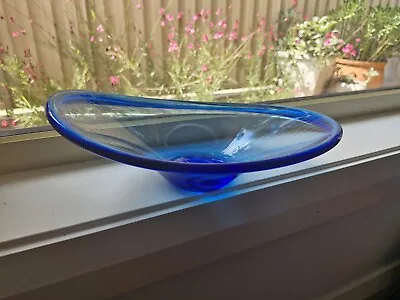 Vintage Murano Art Glass Bowl Blue Glass  • $90