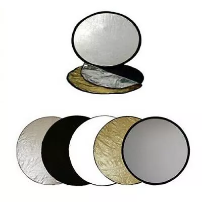 Ex-Pro® 5in 1 Photo Light Reflector 32  80cm Studio Disc - Multi - Collapsible • £11.92