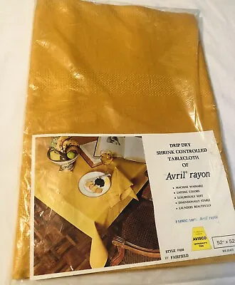 Vintage NWT Square Tablecloth 52 X 52 Avril Rayon Fairfield Avisco Marigold  • $46.58