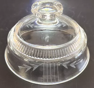 ANTIQUE ETCHED GLASS LID Replacement Canister Dish Jar Bowl Vintage Candy 5  • $29.94