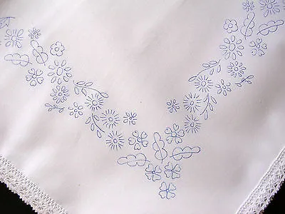Tablecloth To Embroider Cotton Lace Edge Flowers Border Embroidery CSOOO2 • £20.25
