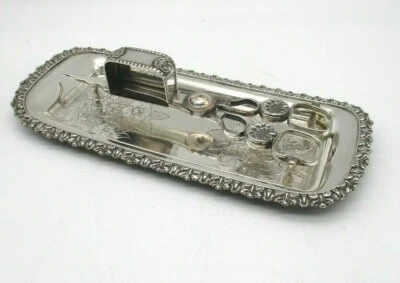£65 • Buy A Fine Pair Of Old Sheffield Plate Candle Snuffer Snips On Tray