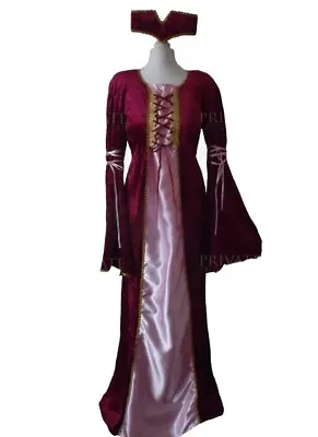 Renaissance Medieval Princess Queen Maid Marion Fancy Dress Costume 12 - 14 New • £18.99