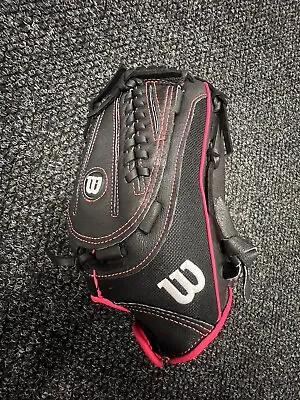 RT HT Wilson 12  Flash Fast Pitch Softball Glove Black Hot Pink Model A04RF1612 • $31