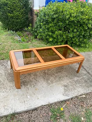 Vintage 3 Smoked Glass Panels Coffee Table • $500