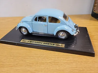 1967 VOLKSWAGEN BEETLE Road Tough Die Cast Metal Light Blue Toy Car 1:18 • $29.99