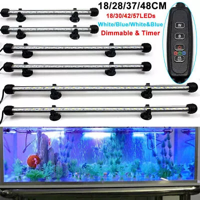 Submersible LED Aquarium Light Fish Tank Light Timer 3 Lights Modes Tank Decor • £12.19