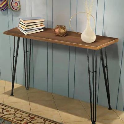 $69.97 • Buy Rustic Solid Wood Narrow Console Table Hairpin Legs Radiator Cover Console Shelf