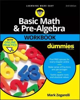 Basic Math And Pre-Algebra Workbook For Dummies - Paperback - GOOD • $5.85