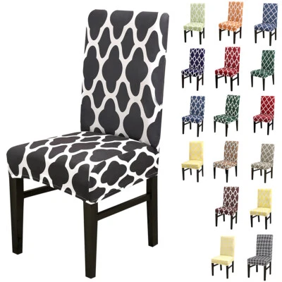 Removable Stretch Geometric Chair Covers Wedding Banquet Dining Room Seat Cover • $24.69