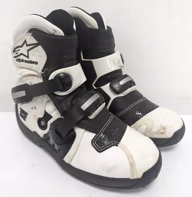 Alpinestars Tech 2 Short Ankle Mx Atv Quad Boots Uk8 Us9 Eu43 White/black K024 • $261.04