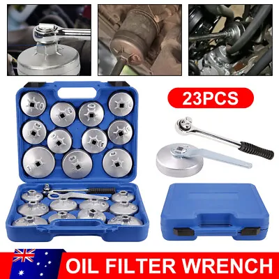 23Pcs Cup Type Oil Filter Wrench Set 1/2  Square Drive Removal Socket Tool Kit • $50.65