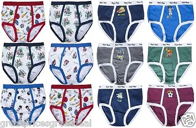 3 6 Boys Soft Cotton Briefs Cartoons Designs Animals Lot NEW Underwear S~XL • $9.99