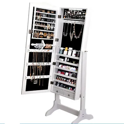 $149.99 • Buy Levede Mirror Jewellery Cabinet Storage Organiser Box Makeup Wooden Full Length