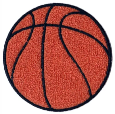$4.95 • Buy Basketball 4” Round Chenille Embroidered Patch Applique Sew On Style