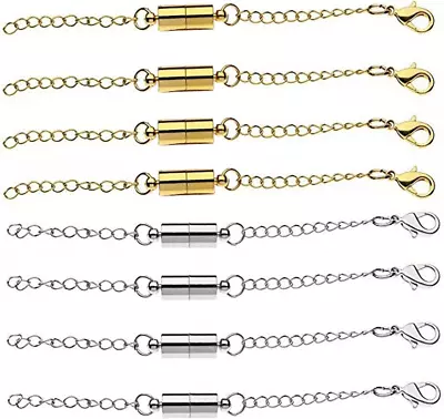Magnetic Necklace Extenders Magnetic Necklace Clasps With Extender Chains • $14.13